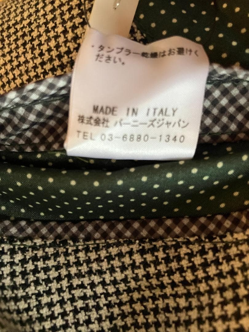 BARNEYS バーニーズ イタリア製 春夏ウールジャケット 美品 千鳥格子