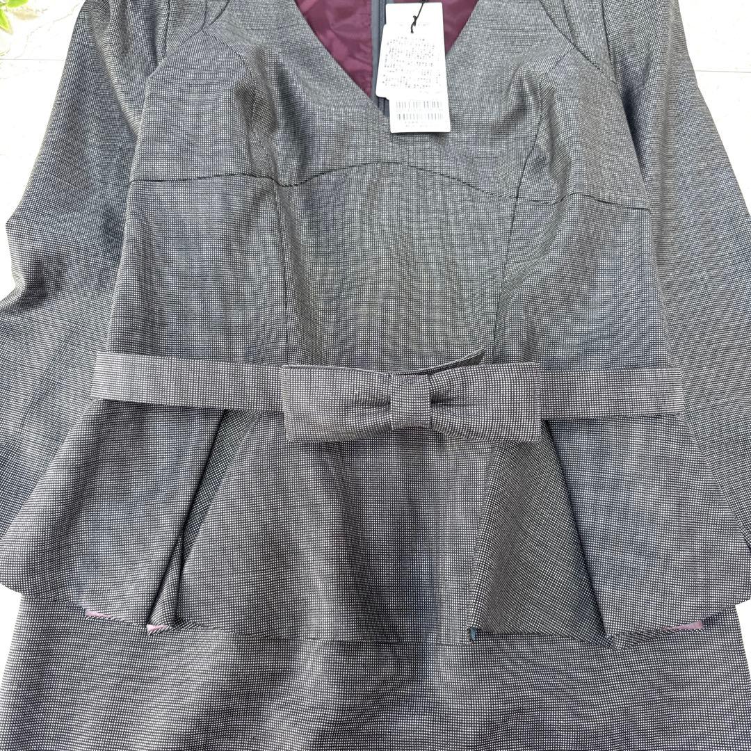 新品タグ付き⭐︎CITRUS NOTES 6.9万円　ペプラムワンピース　グレー