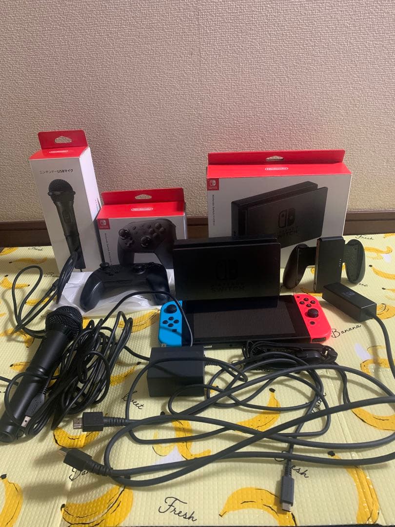 Switch 本体 プロコン（純正品）付き マイク付き 有線用アダプター付き