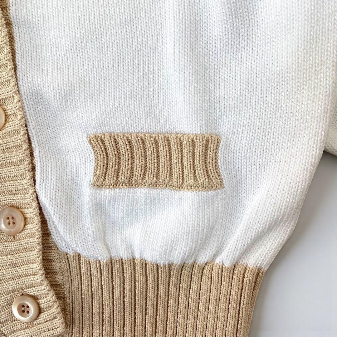【美品】PRADA プラダ ロゴ刺繍 クロップド コットン カーディガン ニット