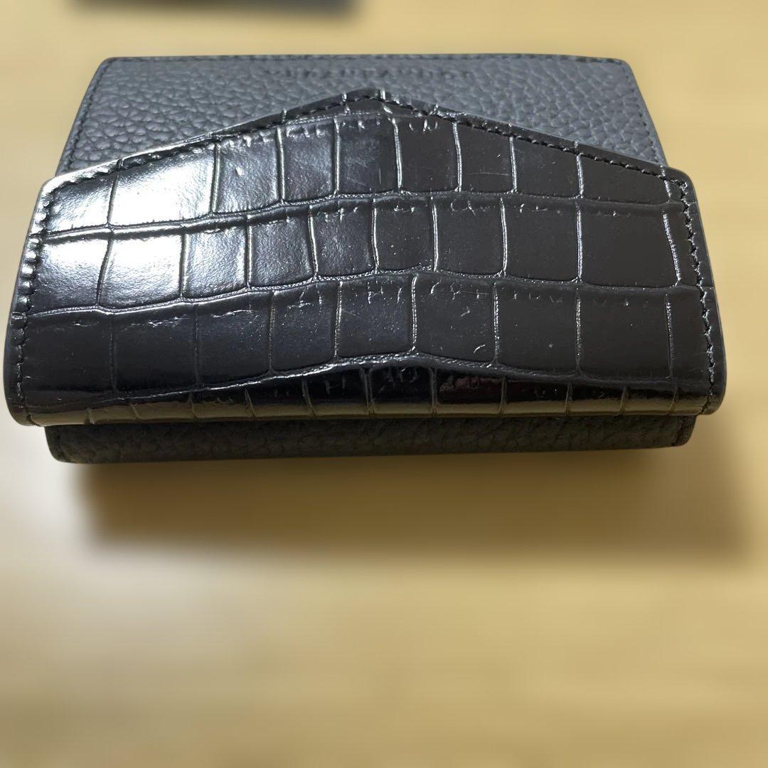 ボナベンチュラ　ミニ財布　ブラック　スモールウォレット　クロコ型押