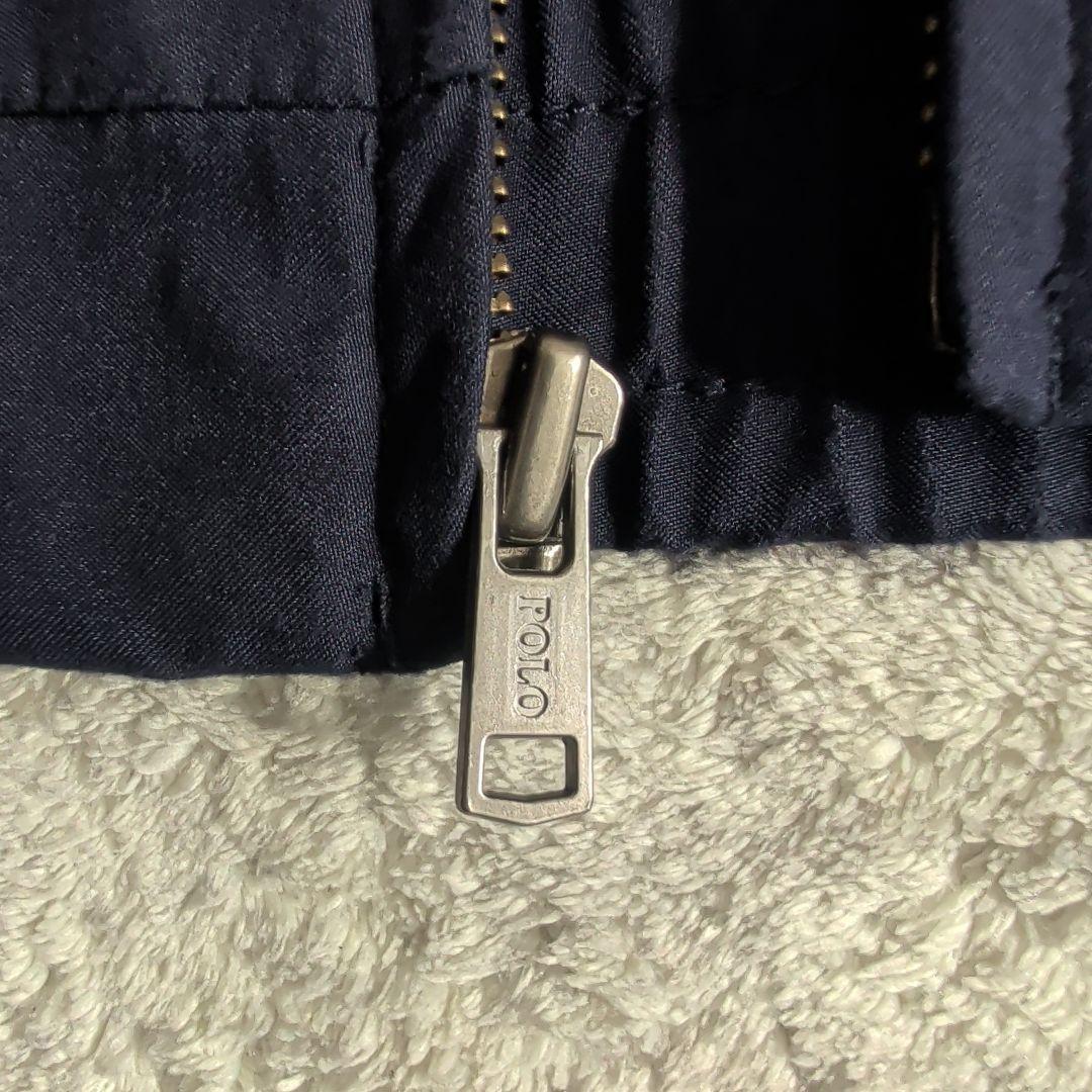美品 90s ポロラルフローレン スウィングトップ ネイビー 裏地チェック XL