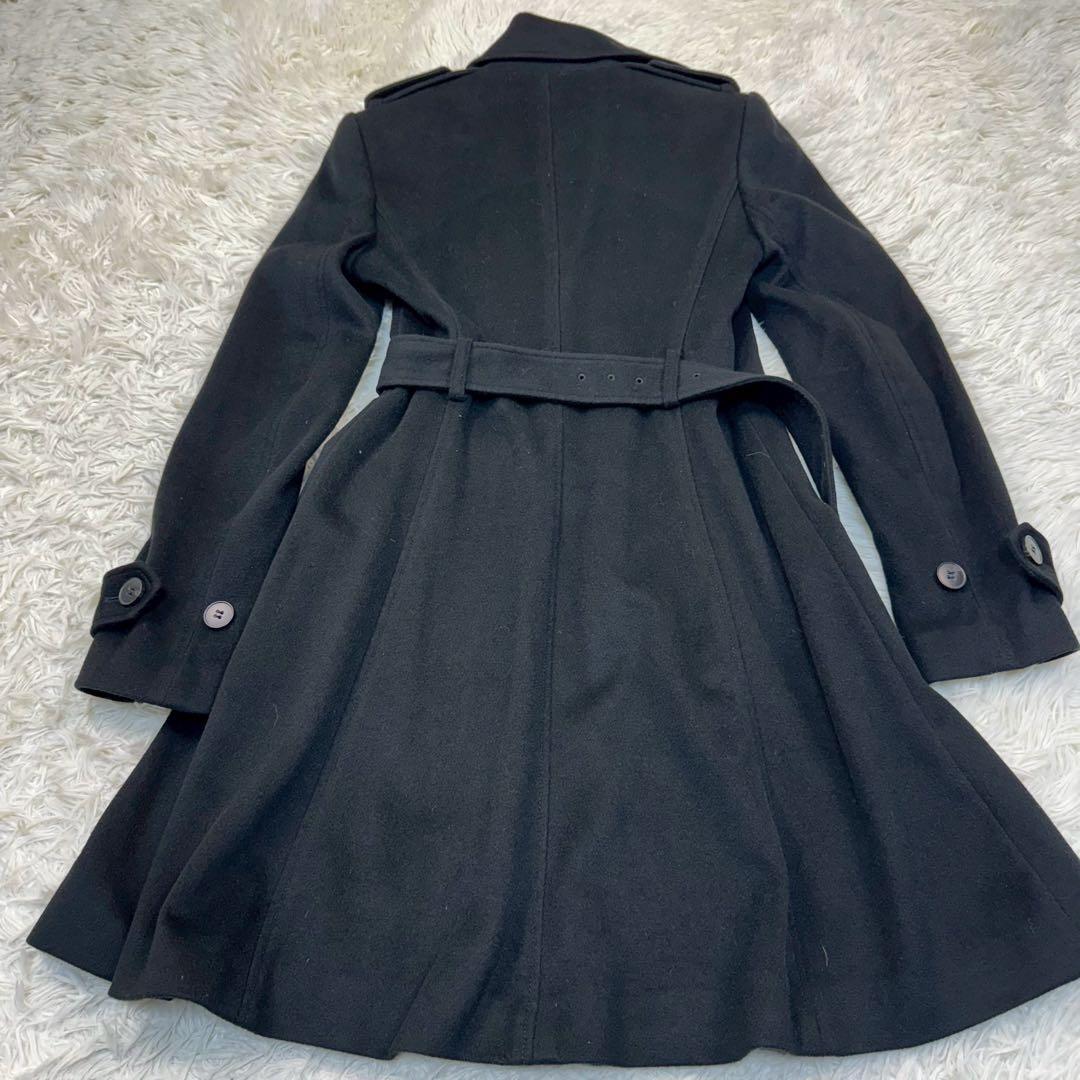 極美品✨セオリー カシミヤ100% 裏地シルク ダブル トレンチコート 黒 S
