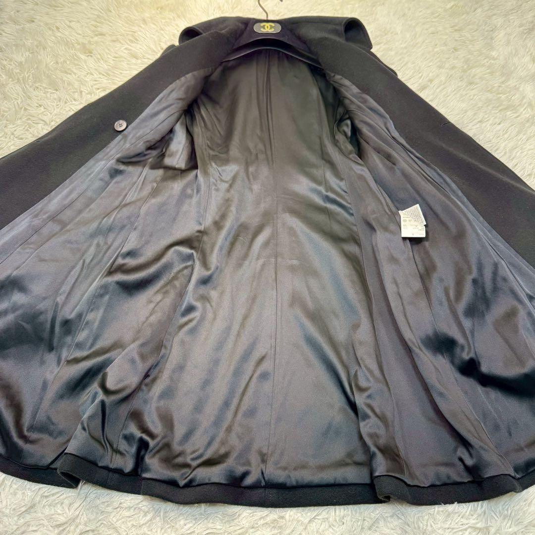 極美品✨セオリー カシミヤ100% 裏地シルク ダブル トレンチコート 黒 S