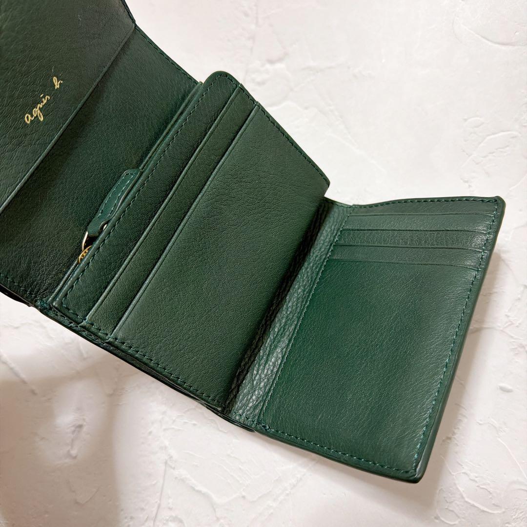 アニエスベー　金運アップ　グリーン コンパクト財布　miyuki