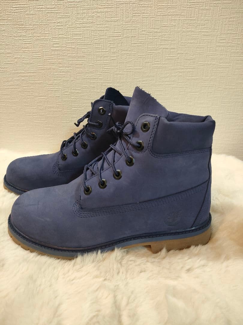 Timberland プレミアムブーツ ダークブルー 24.5cm　【美品】