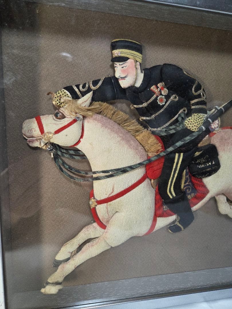 布貼り絵　アート作品 明治陸軍将校