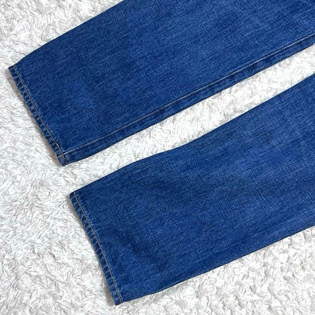 極美品/コットンリネン✨ヤエカ デニムパイプドステム ストレートブルー 30