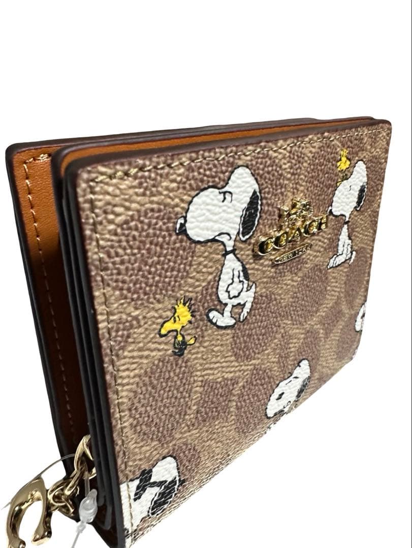 COACHコーチ スヌーピー折り財布 シグネチャー PEANUTS コラボ 美品