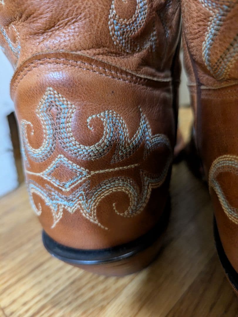 TonyLamaトニーラマ ブラウン刺繍入りウエスタンブーツ 7ハーフ