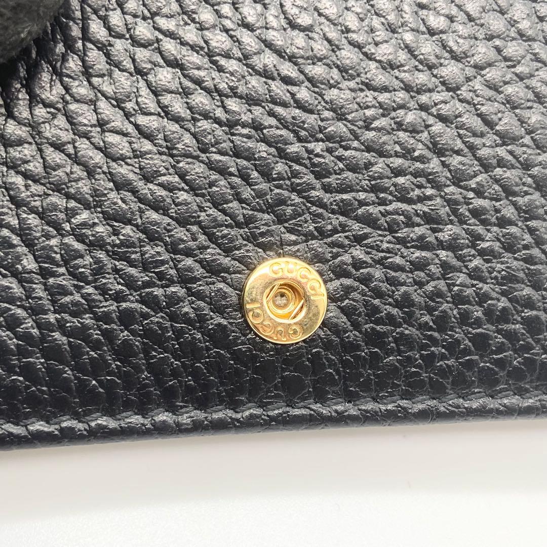 未使用級 GUCCI グッチ 折り財布　GG マーモント　ブラック レザー