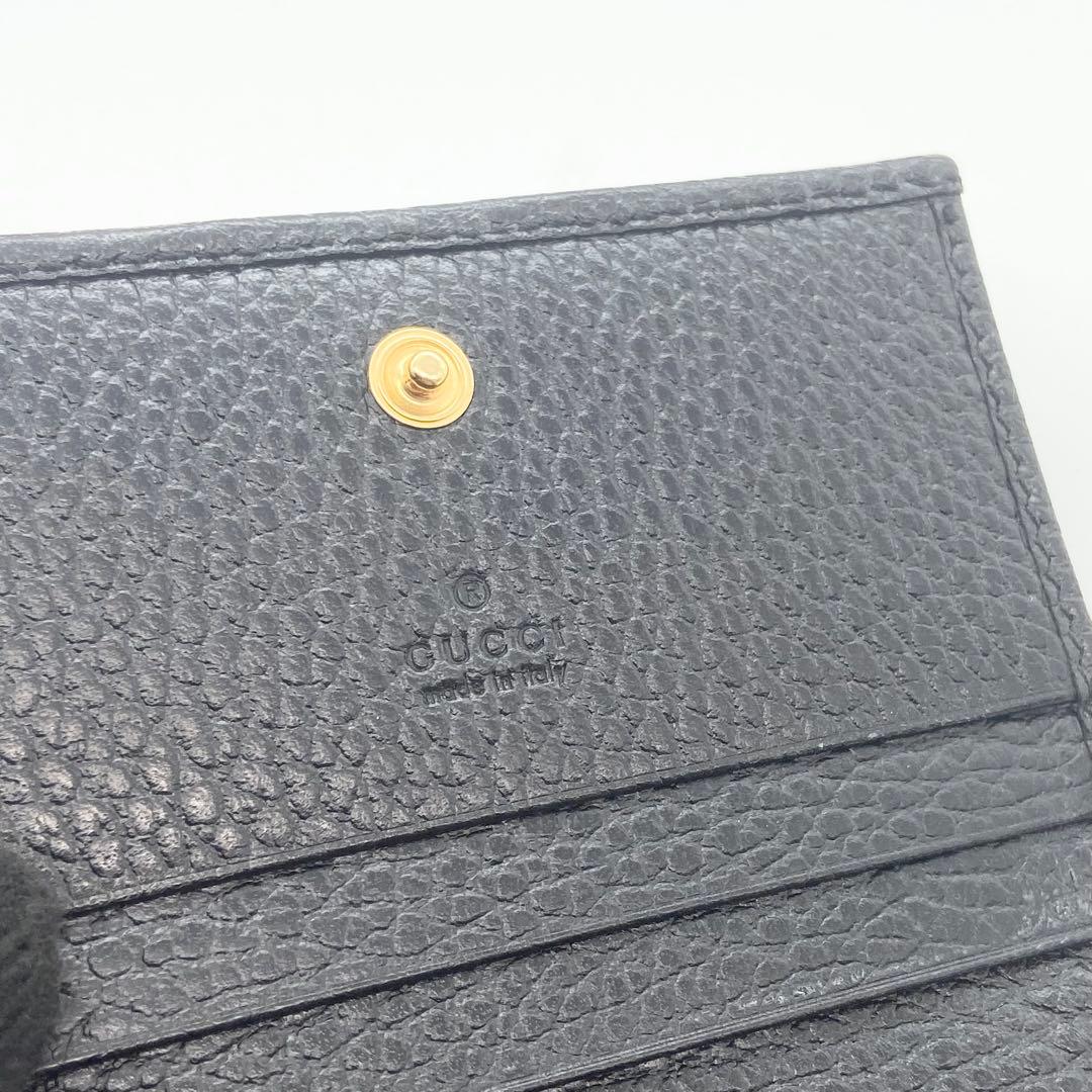 未使用級 GUCCI グッチ 折り財布　GG マーモント　ブラック レザー