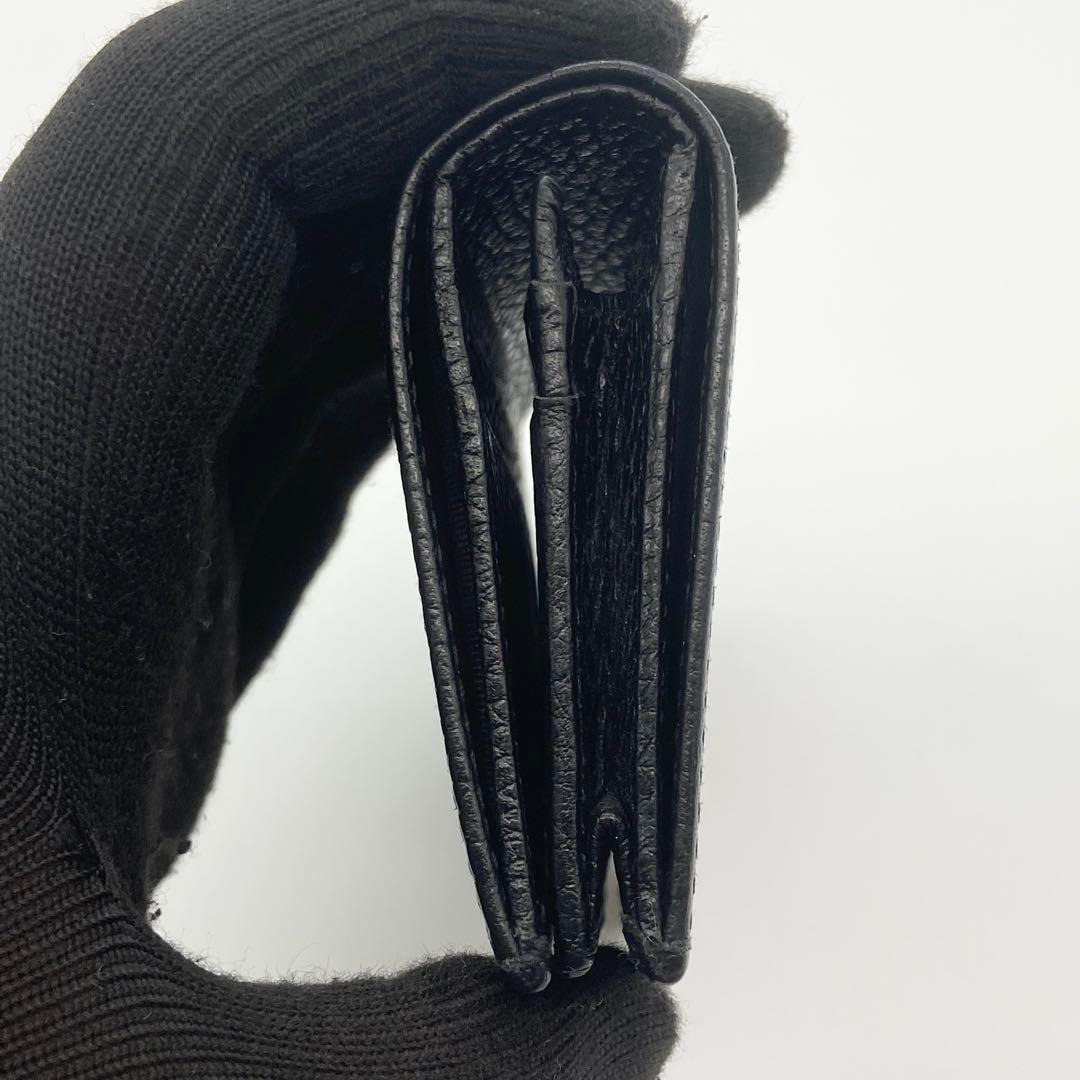未使用級 GUCCI グッチ 折り財布　GG マーモント　ブラック レザー
