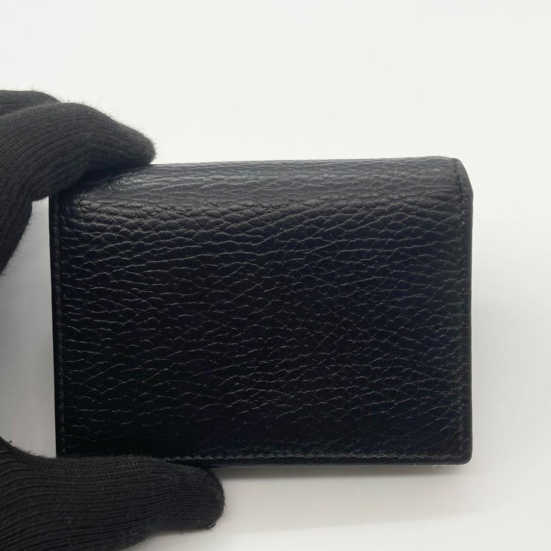 未使用級 GUCCI グッチ 折り財布　GG マーモント　ブラック レザー