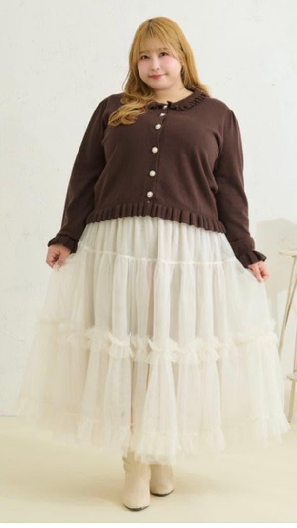 Louiosy ルオシー　フリルティアードチュールスカート　XL