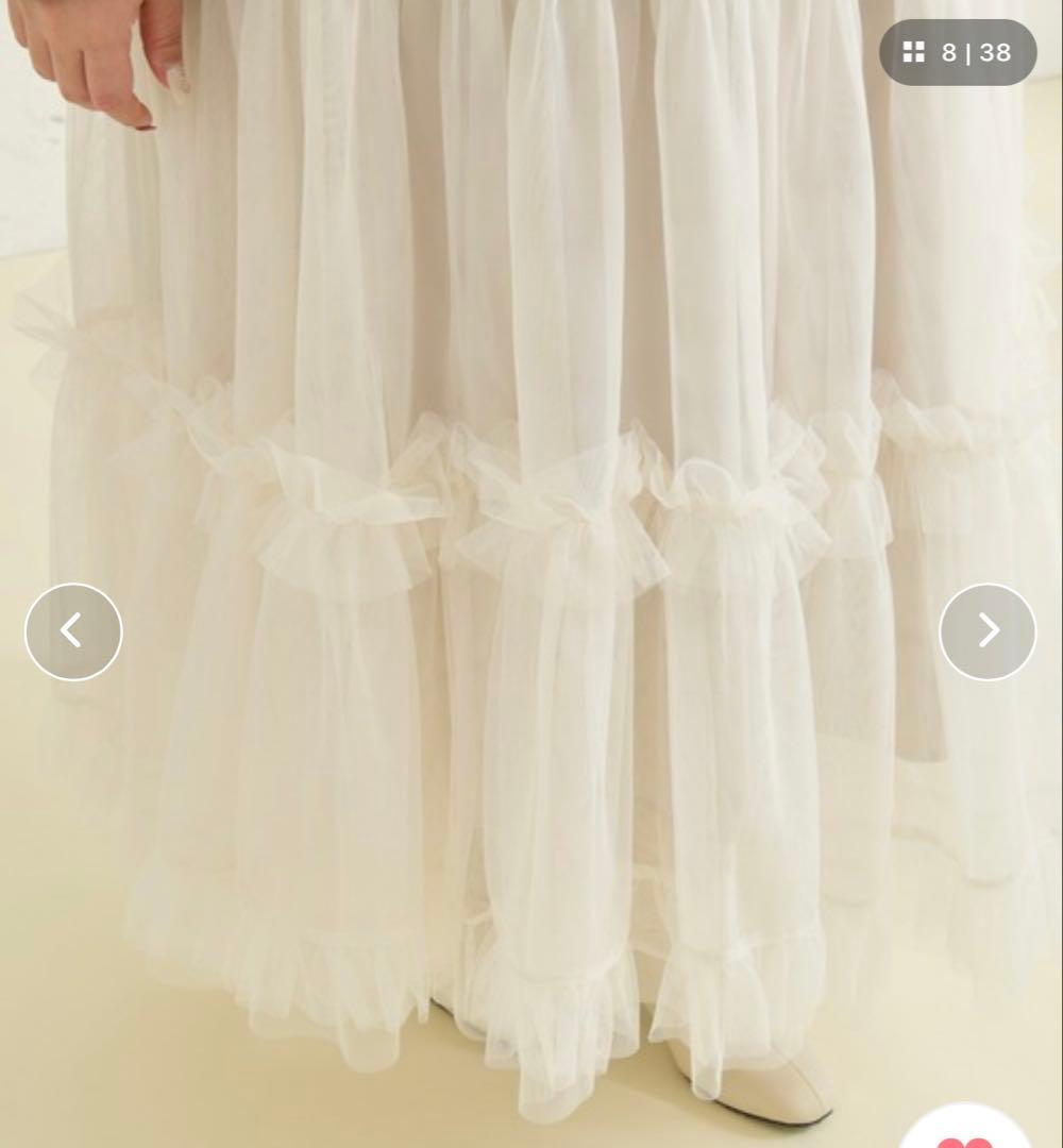 Louiosy ルオシー　フリルティアードチュールスカート　XL