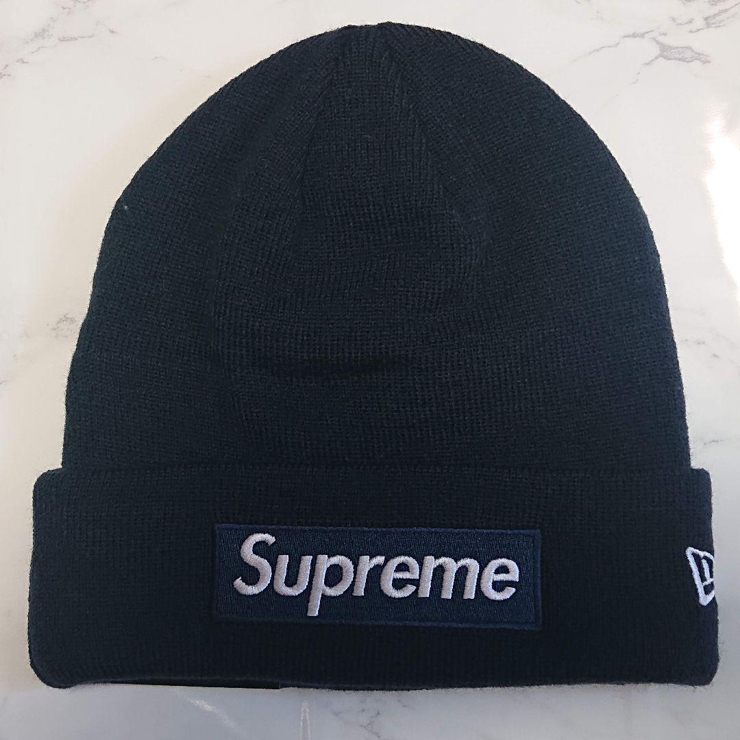 【新品】Supreme New Era Box Logo Beanie ネイビー