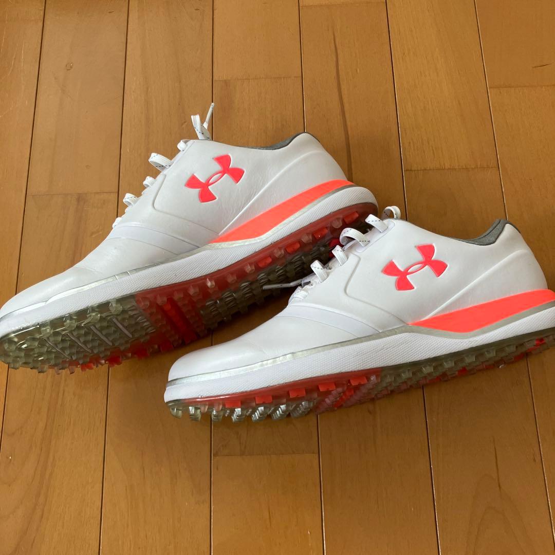 Under Armour ゴルフシューズ ホワイト/オレンジ