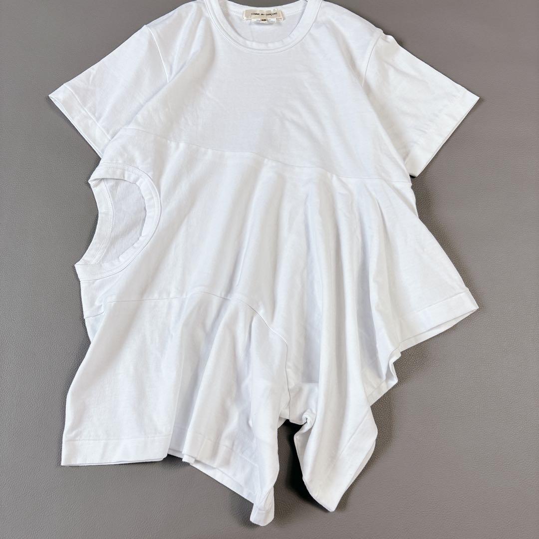 未使用級✨コムデギャルソン 再構築 変形Tシャツ カットソー XS ホワイト