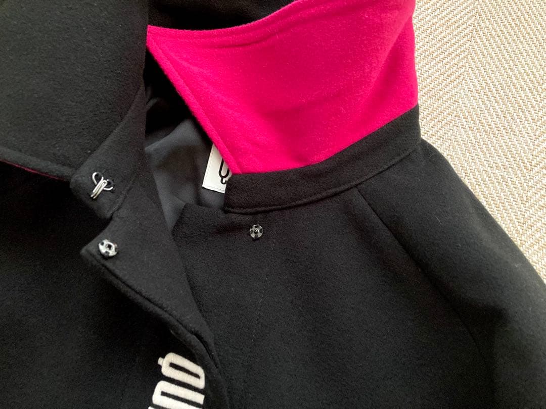 美品✨MARY QUANT ラグランフロントロゴ ロングコート マリクワ　黒　M