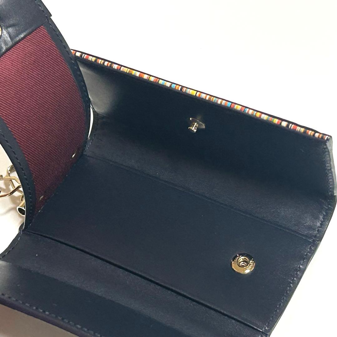 Paul Smith ポールスミス キーケース 4連 レザー ストライプポイント