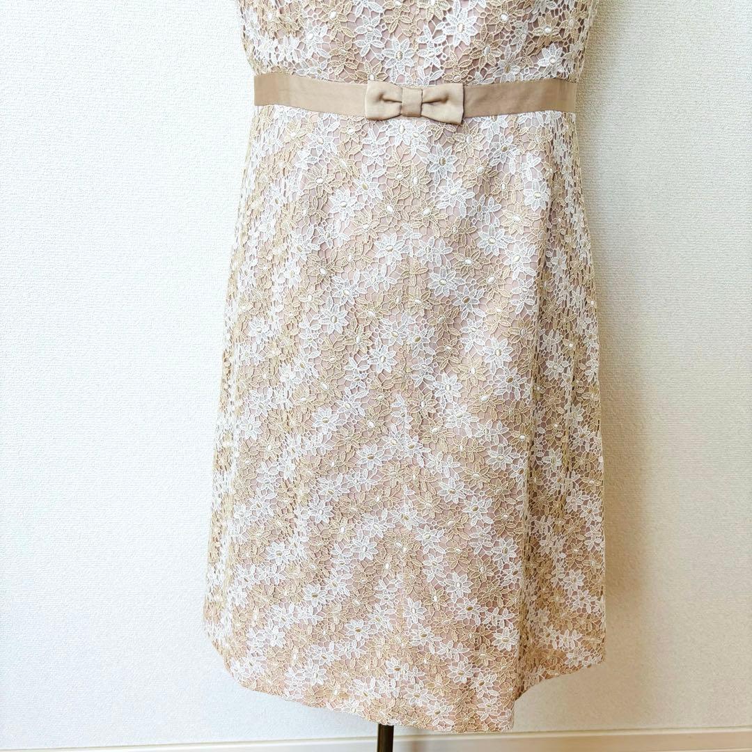 【美品✨】　TOCCA トッカ 総レース Ｌ　花柄　ワンピース ピンクベージュ