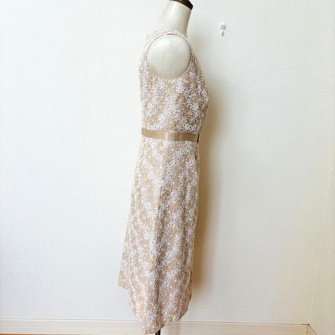 【美品✨】　TOCCA トッカ 総レース Ｌ　花柄　ワンピース ピンクベージュ