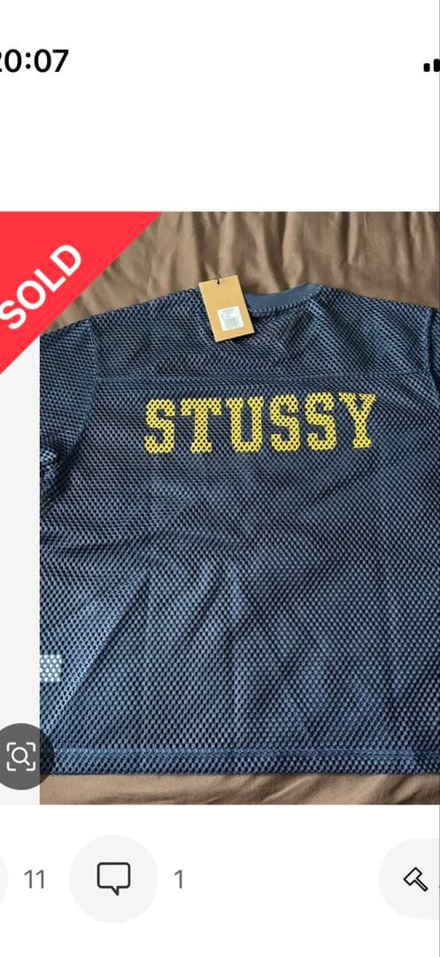 STUSSY メッシュTシャツ 80 ネイビー M