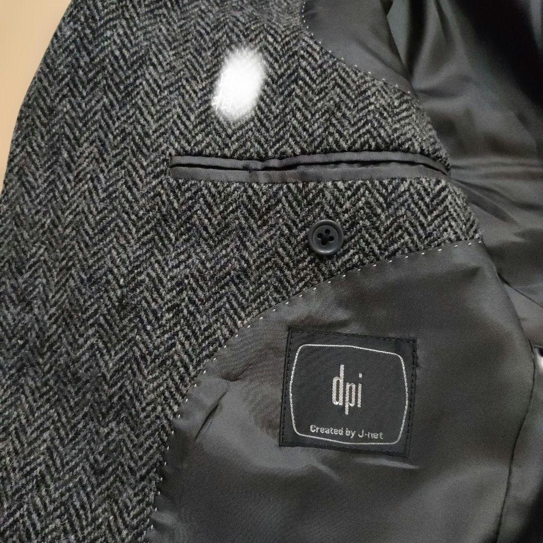 Harris Tweed　テーラードジャケット　グレー　ヘリンボーン