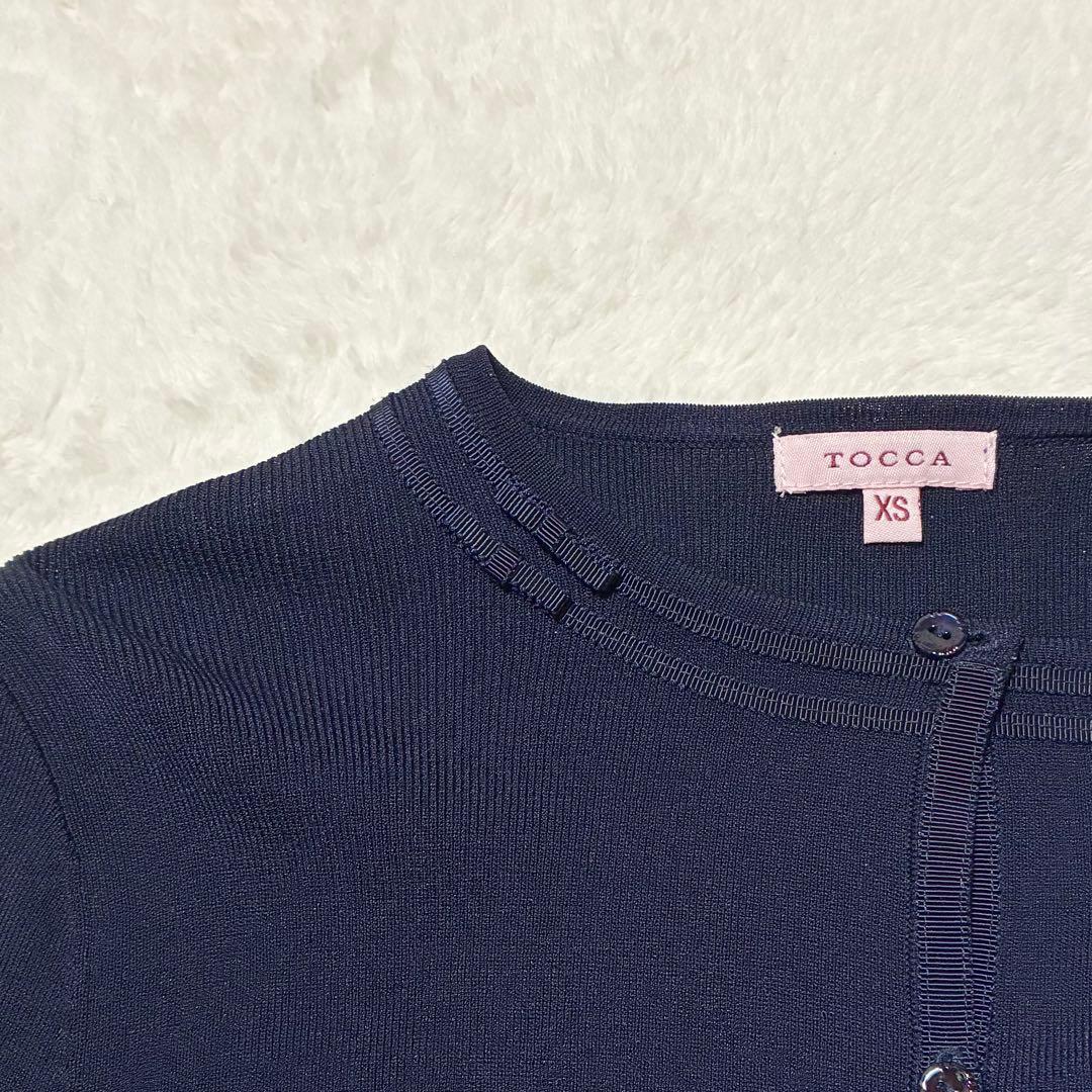 TOCCA トッカ ボレロ カーディガン ネイビー 装飾リボン XS