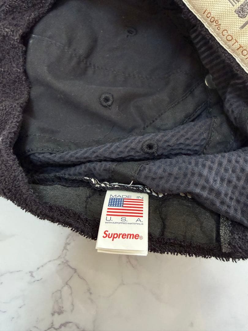 supreme キャップ 24SSシアサッカー Sロゴ