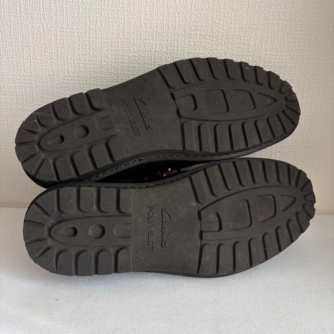 Clarks クラークス レザー 黒 ワラビー モカシンシューズ 27.0