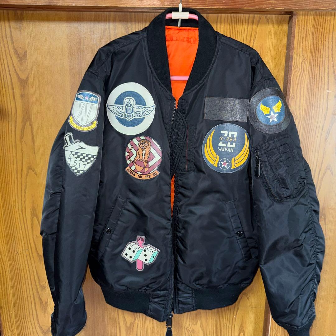 AVIREX トップガンMA-1 フライトジャケット パッチ付き2XL