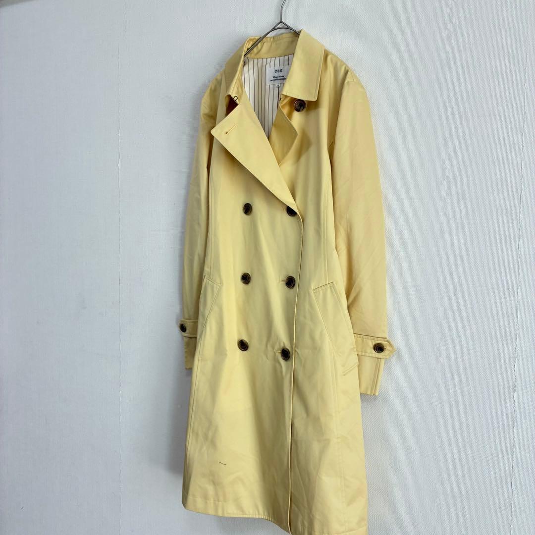 23区◉トレンチコート L イエロー ロング丈 ベルト付き きれいめ 春♡美品