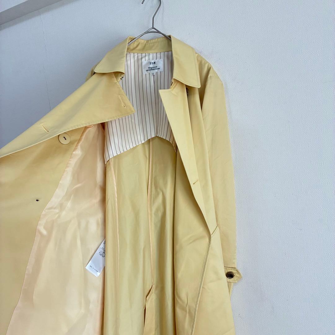 23区◉トレンチコート L イエロー ロング丈 ベルト付き きれいめ 春♡美品
