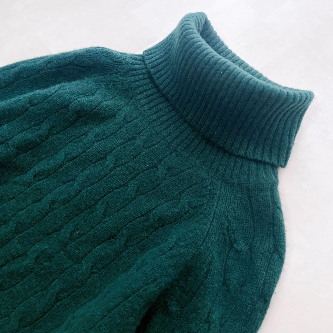 美品✨近年 ポロラルフローレン ウールカシミヤ ケーブルニットワンピース S