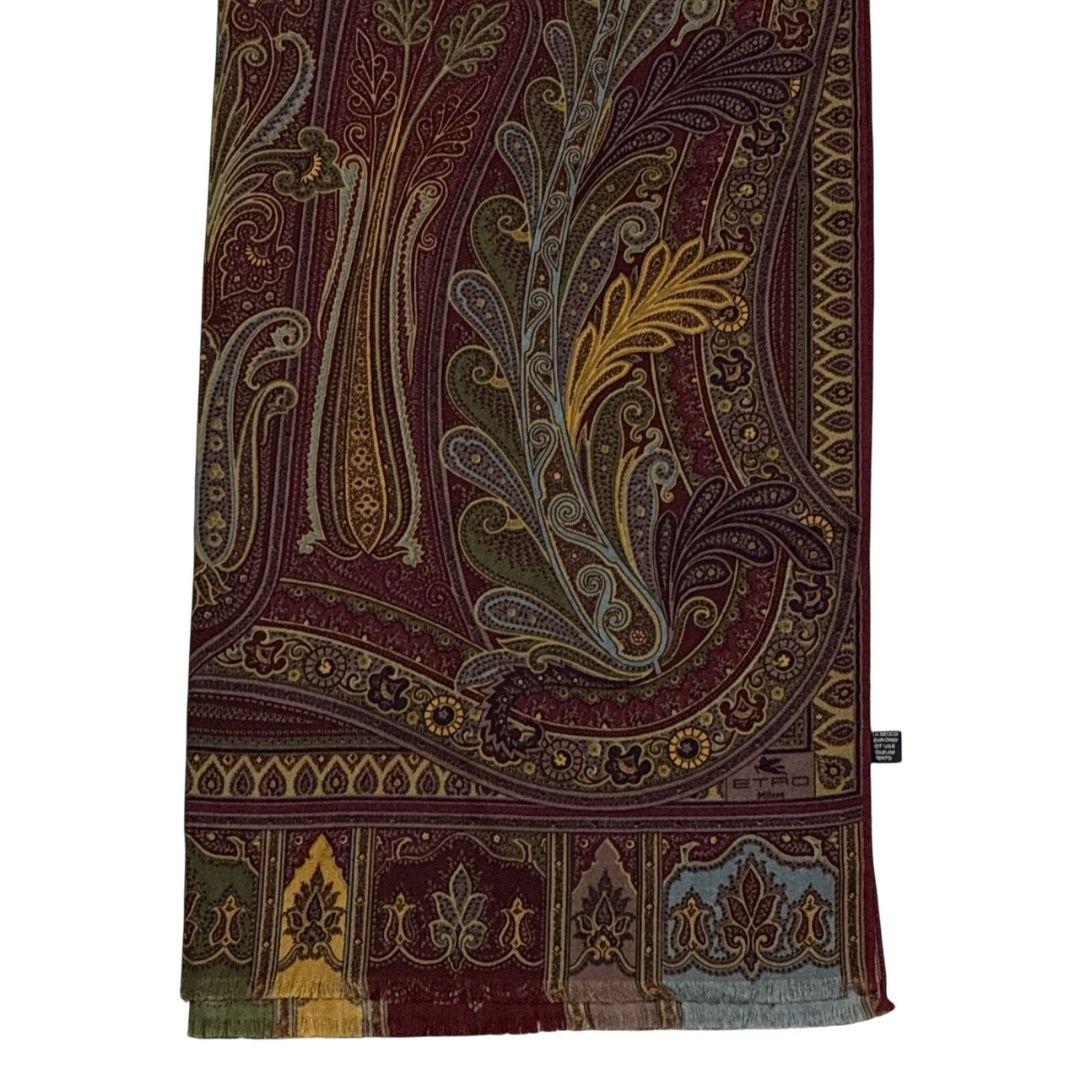 【極美品】ETRO エトロ シルク混 イタリア 超大判ストール スカーフ