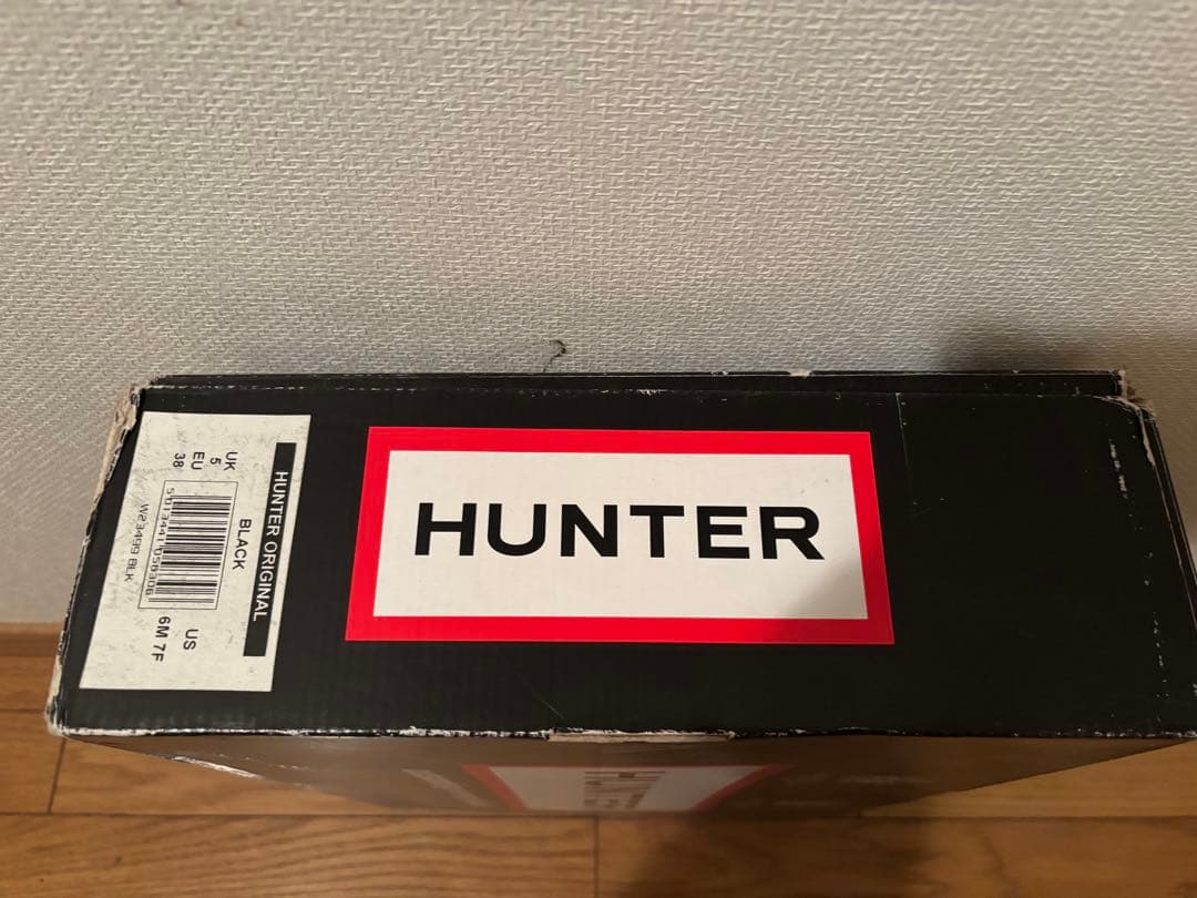 HUNTER ブラック 長靴・レインブーツ 箱あり　24㎝