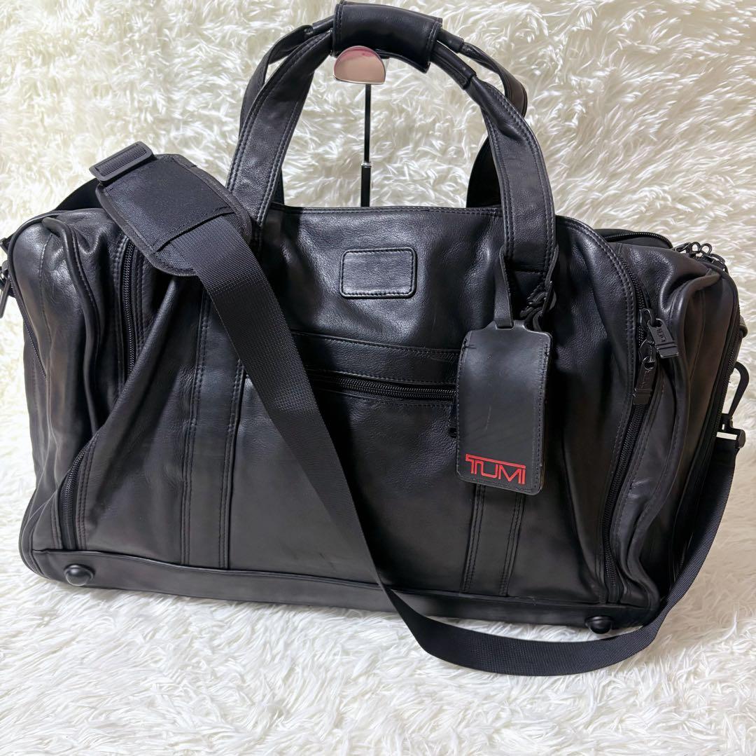 TUMI オールレザー ボストンバッグ 特大 3室 2way ブラック 旅行鞄