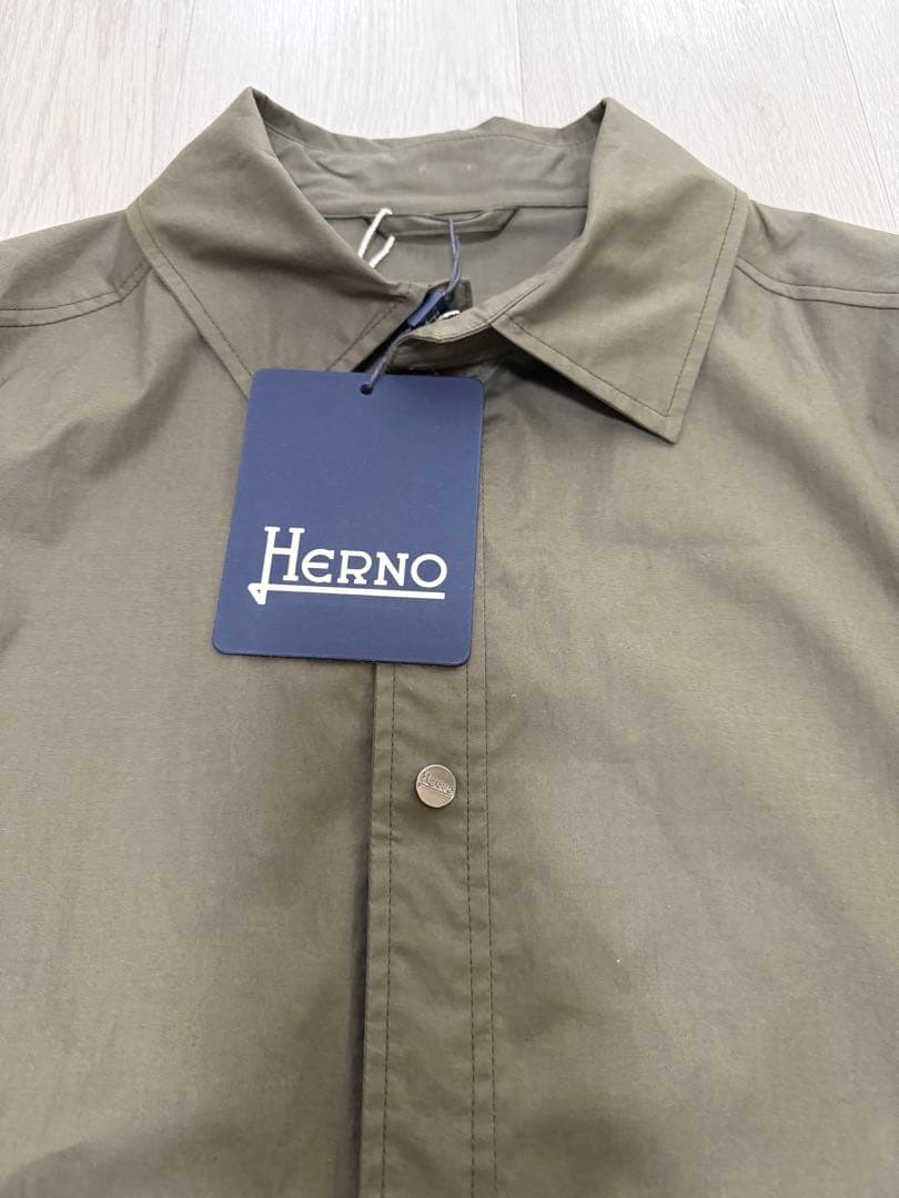未使用 HERNO ヘルノ シャツジャケット 50 カーキ