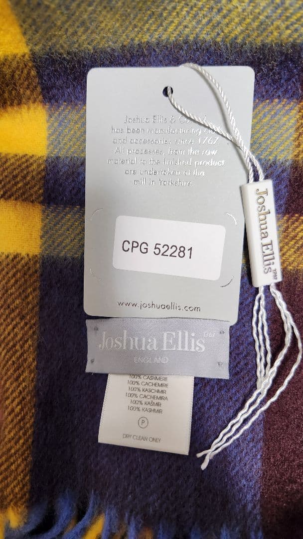 Joshua Ellis カシミヤマフラー プライマリーウォッチ 35×190