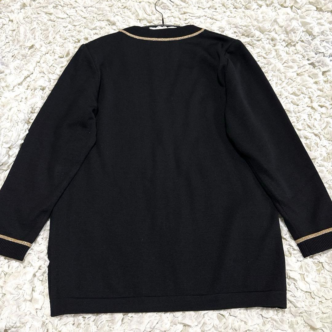 【美品】イヴサンローラン YSL カーディガン ロゴ 金ボタン 金ラメ 訳あり