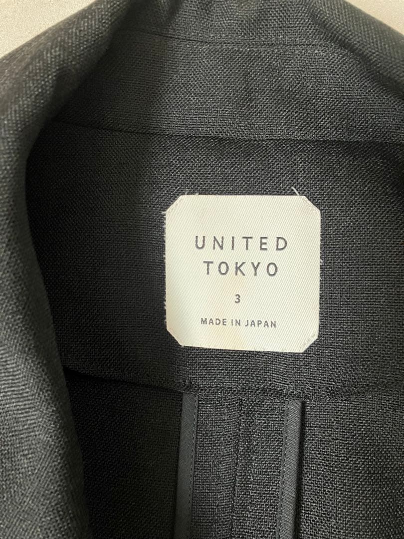 UNITED TOKYO リネンライクアルスターコート　ブラック　サイズ3
