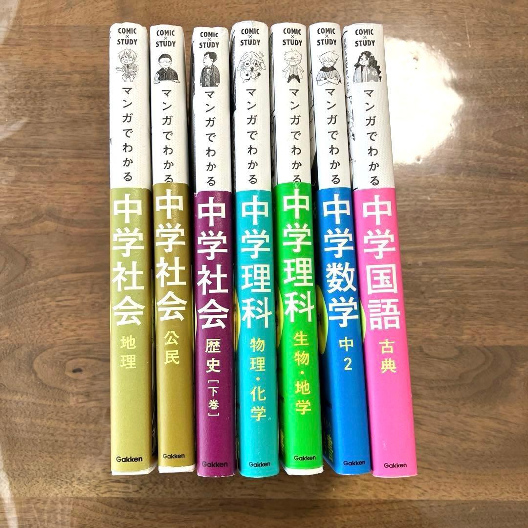 マンガでわかる中学参考書セット　7冊セット◆gakken
