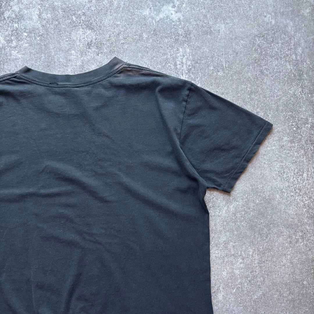 80s usa 製　ヴィンテージ　Tシャツ　フェード　炭黒　ブラック　モノクロ