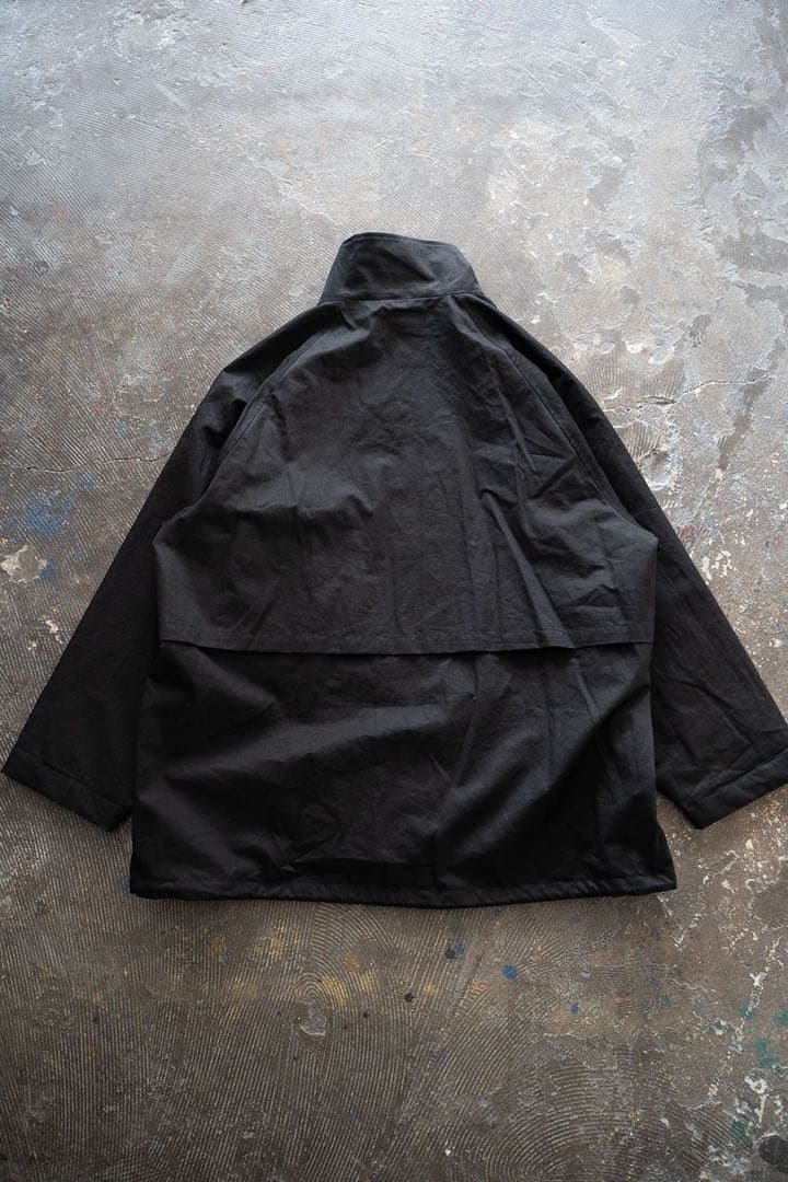 24SS stillbyhandコットン×リネンツイルスタンドカラーハーフコート