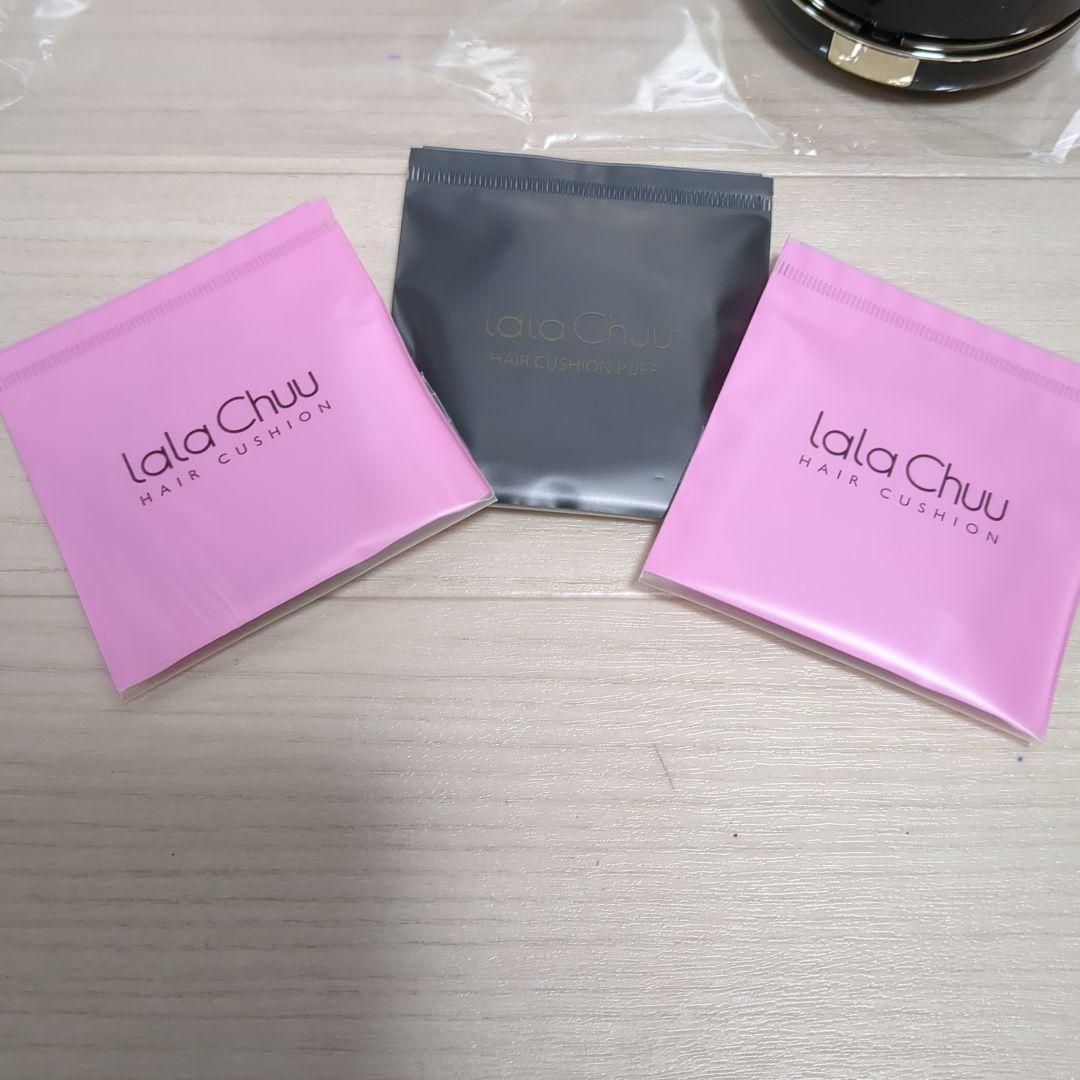 ララチュウヘアファンディションダークブラウン本体2個パフ新品4個
