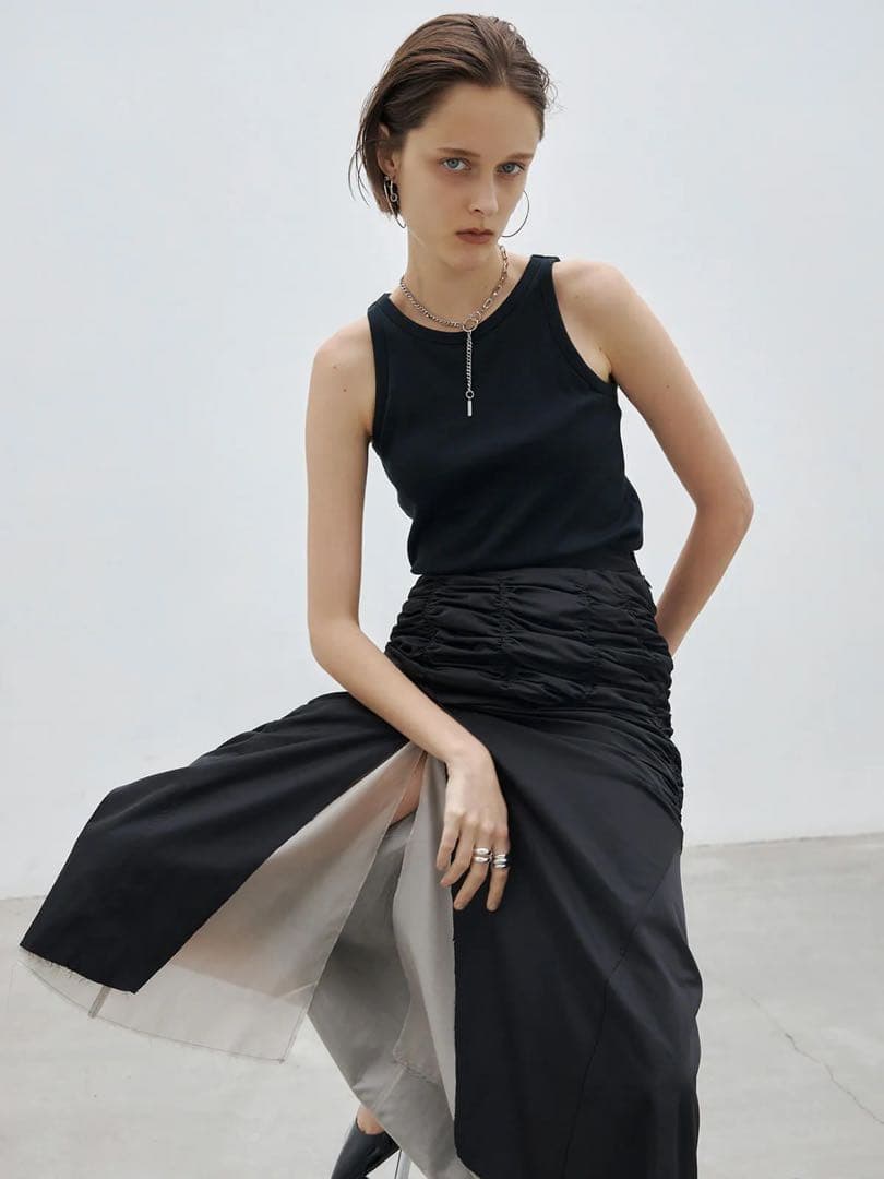 【新品】JOSE MOON/CRUMPLED SLIT SKIRT
