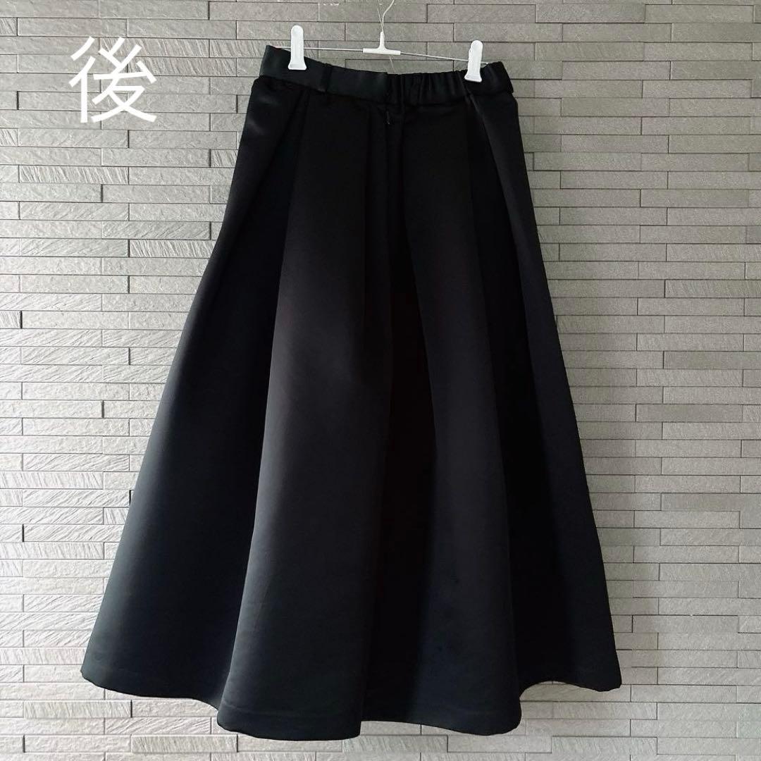 heve♡Satin Dress Tuck SK　black