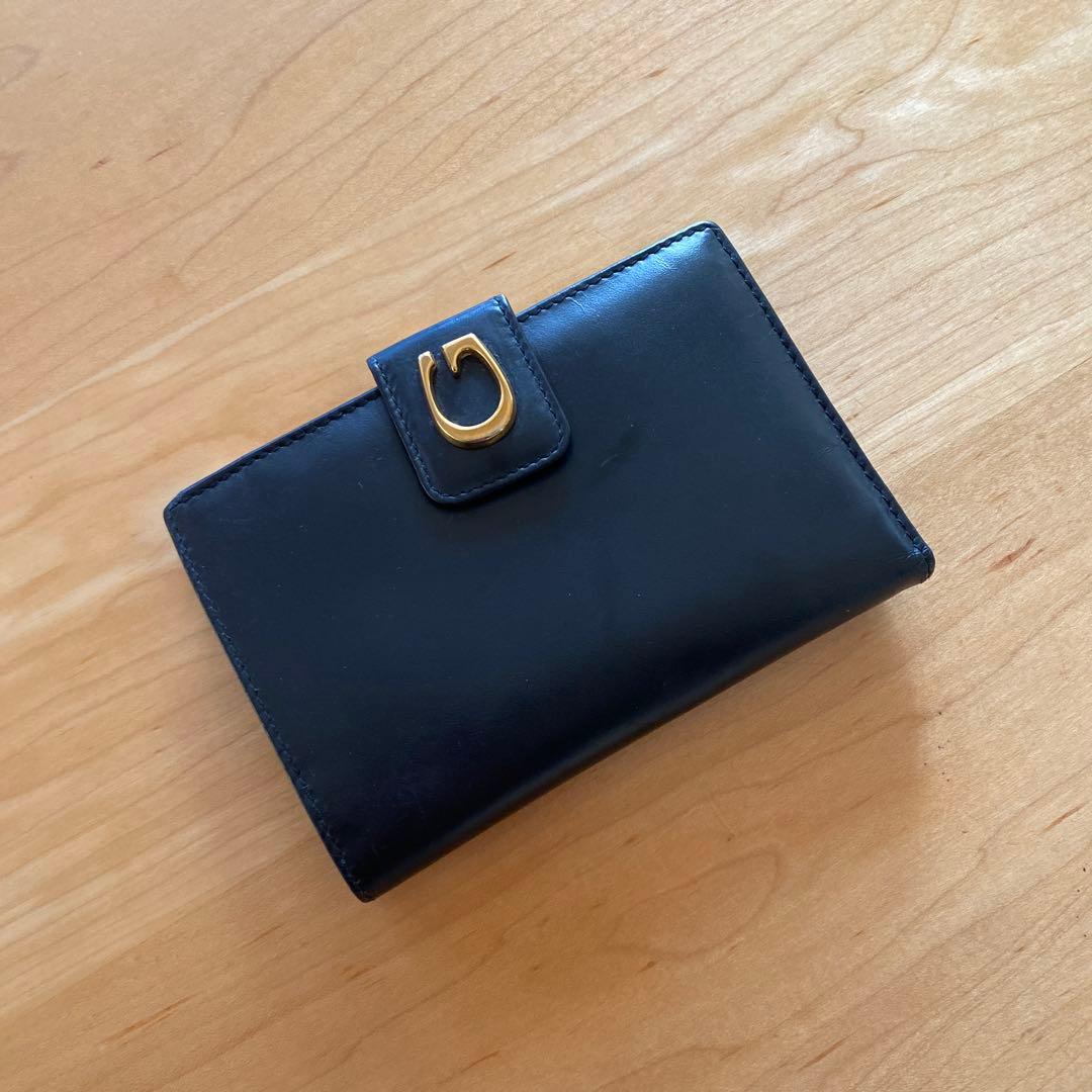 GUCCIレザー 二つ折りがま口財布